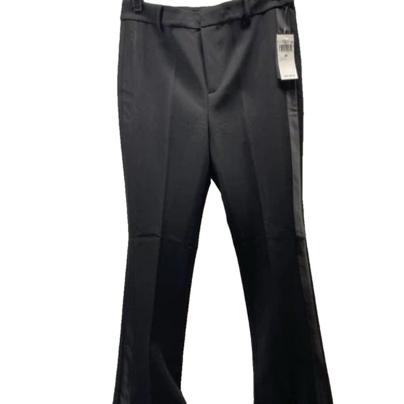 NEW RALPH LAUREN Womens Holiday Satin Stripe Twill Classy Pants Size 6 Black - Picture 1 of 12
